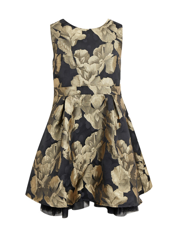 Orsay Dívčí květované šaty ve zlato-černé barvě ORSAY
