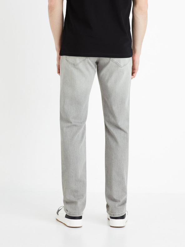 Celio Světle šedé pánské straight fit džíny Celio Fokrey