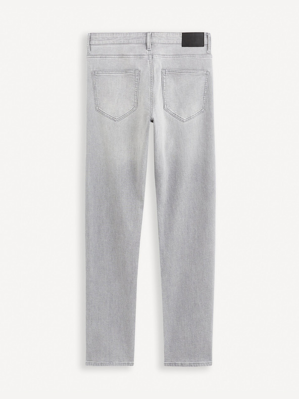 Celio Světle šedé pánské straight fit džíny Celio Fokrey