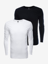 Ombre Clothing Sada dvou pánských basic triček v bílé a černé barvě Ombre Clothing