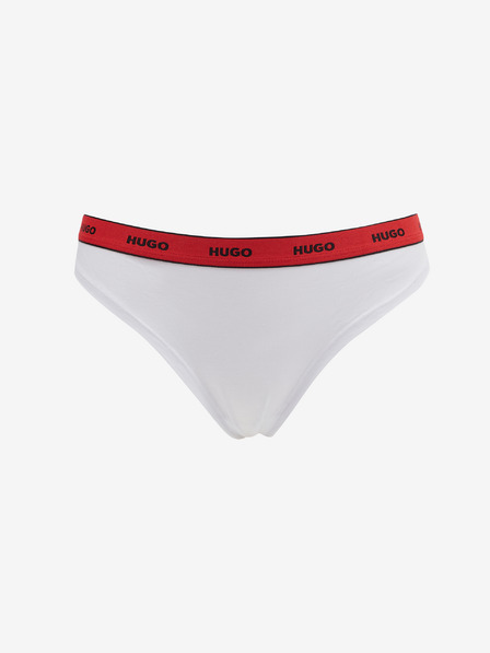 HUGO Sada tří dámských tang HUGO Triplet Thong Stripe