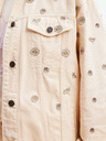 Desigual Krémová dámská džínová bunda Desigual Flowers
