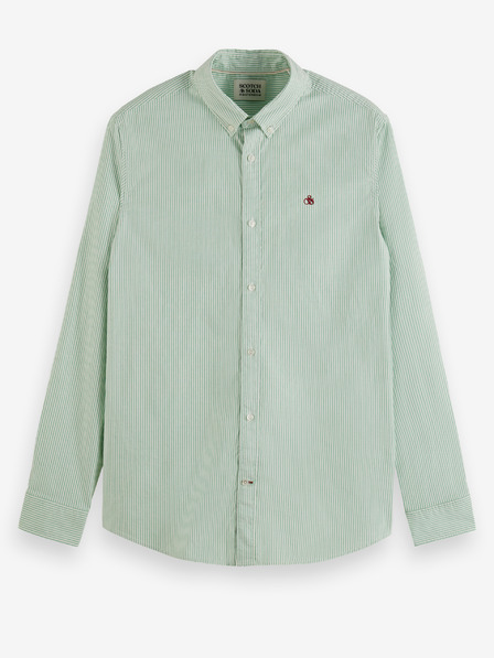 Scotch & Soda Světle zelená pánská pruhovaná košile Scotch & Soda Essential Oxford