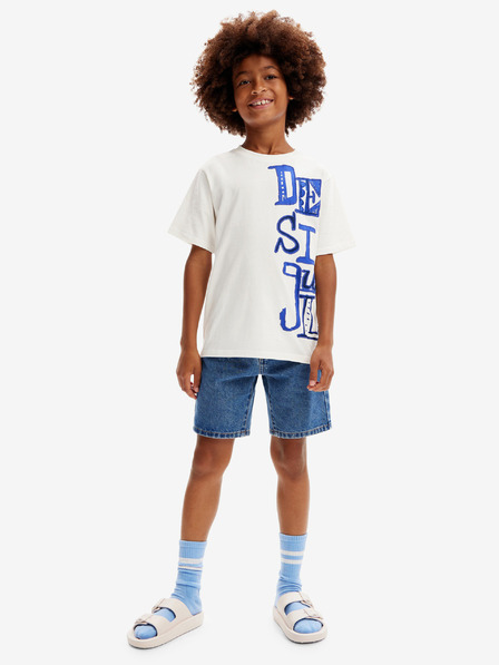 Desigual Bílé klučičí tričko Desigual Ander