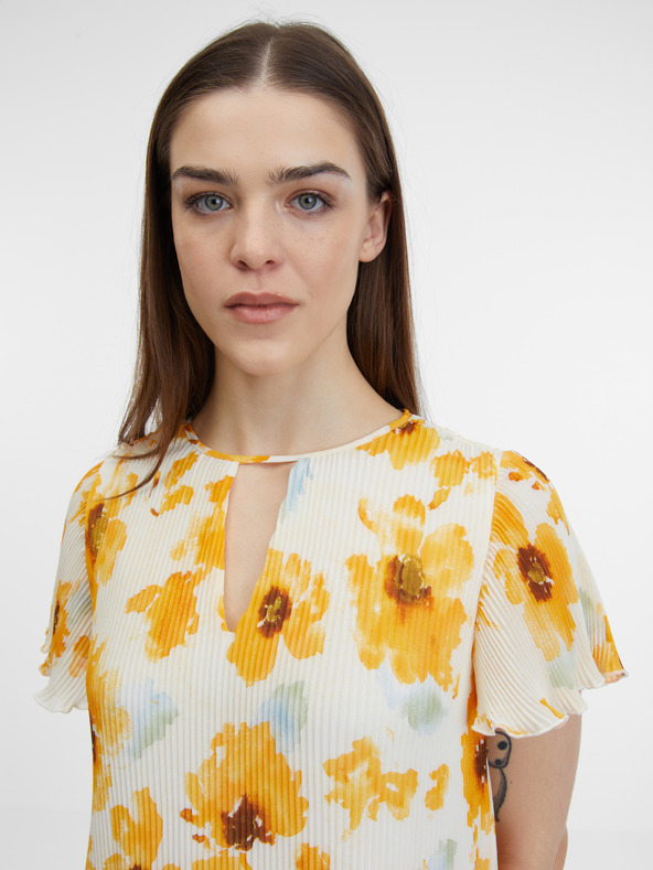 Orsay Žluto-béžové dámské květované šaty ORSAY