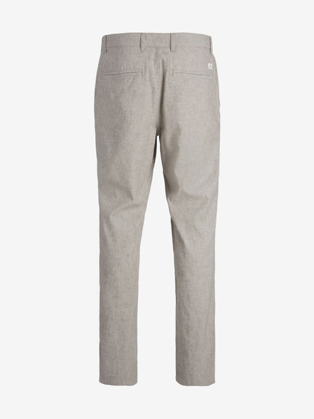 Jack & Jones Béžové pánské kalhoty  s příměsí lnu Jack & Jones Ollie