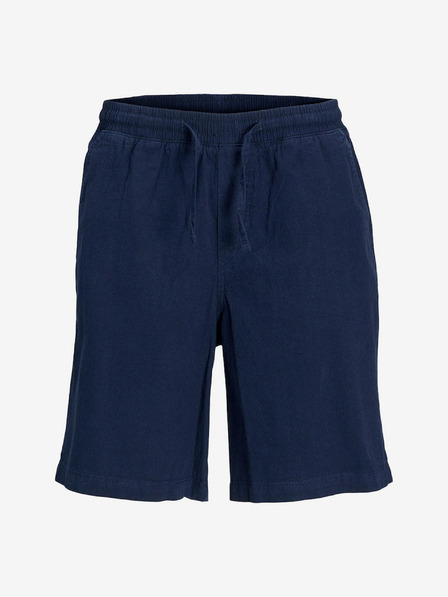 Jack & Jones Tmavě modré pánské kraťasy s příměsí lnu Jack & Jones Karl