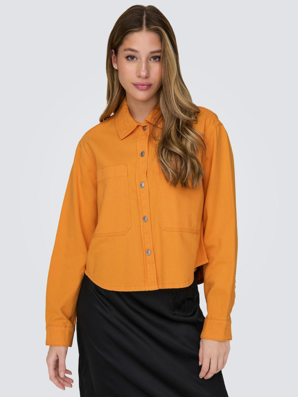 ONLY Oranžová dámská džínová bunda ONLY Drew