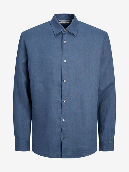 Jack & Jones Modrá pánská lněná košile Jack & Jones Lawrence