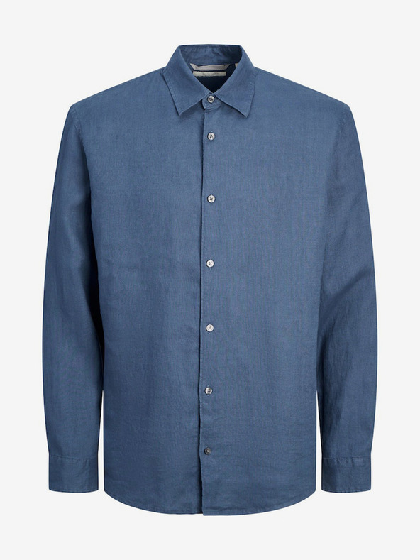 Jack & Jones Modrá pánská lněná košile Jack & Jones Lawrence