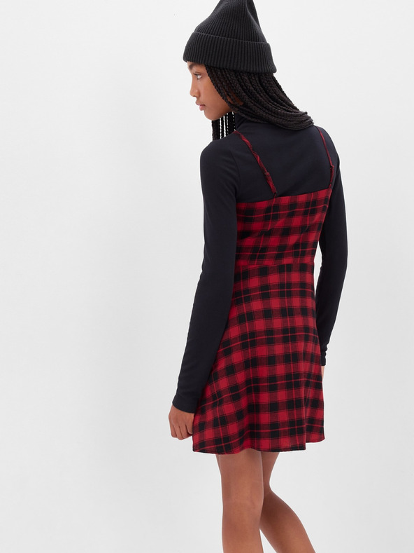 GAP Dětské kostkované šaty GAP