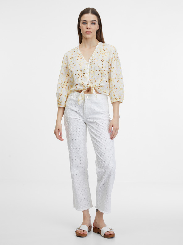 Orsay Žluto-bílá dámská halenka ORSAY