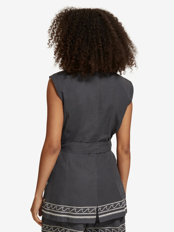 Scotch & Soda Šedá dámská vesta s příměsí lnu Scotch & Soda