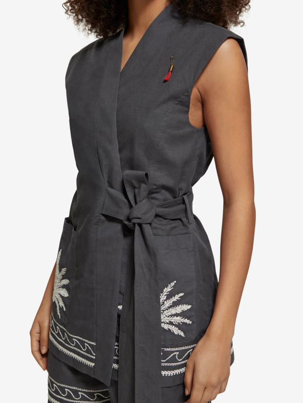 Scotch & Soda Šedá dámská vesta s příměsí lnu Scotch & Soda