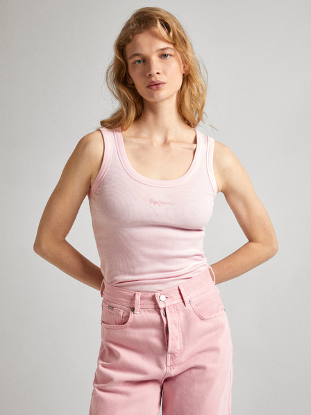 Pepe Jeans Světle růžové dámské tílko Pepe Jeans Lane