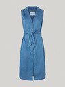 Pepe Jeans Modré dámské džínové midišaty Pepe Jeans Maggie