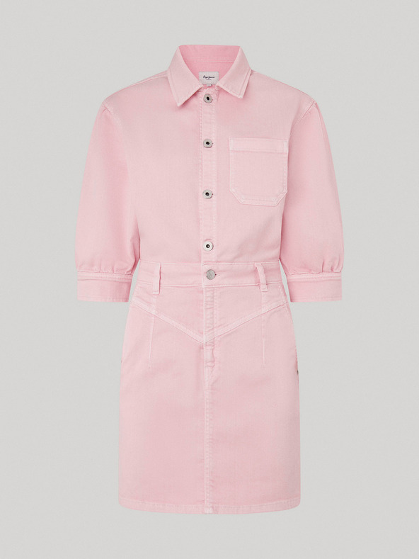 Pepe Jeans Růžové dámské džínové šaty Pepe Jeans Gracie