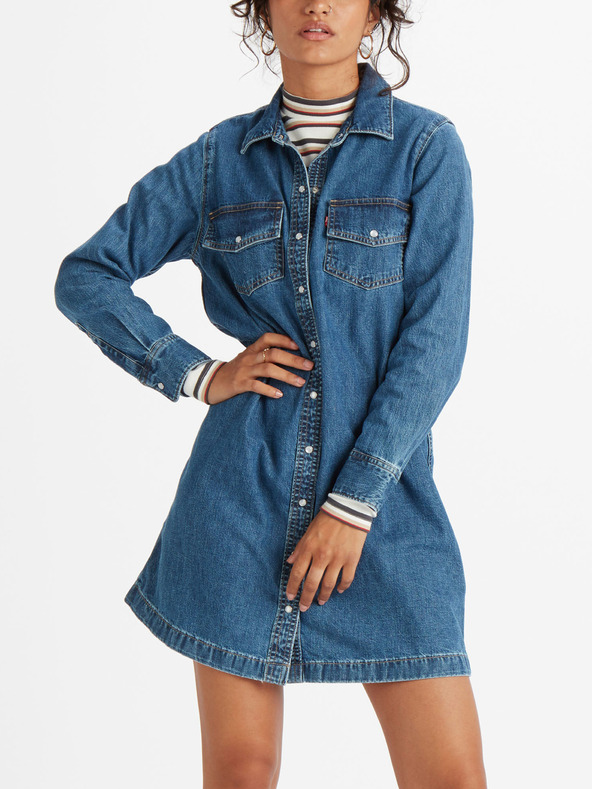 Levi's® Modré dámské džínové košilové šaty Levi's®