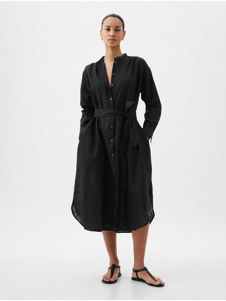 GAP Lněné košilové oversize šaty GAP