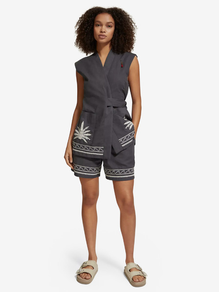 Scotch & Soda Šedé dámské kraťasy s příměsí lnu Scotch & Soda