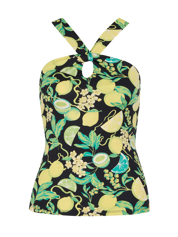 Orsay Černo-žluté dámské vzorované tílko ORSAY