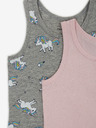 name it Sada dvou holčičích tílek v šedé a růžové barvě name it Unicorn