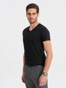 Ombre Clothing Černé pánské basic tričko s véčkovým výstřihem Ombre Clothing