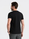 Ombre Clothing Černé pánské basic tričko s véčkovým výstřihem Ombre Clothing