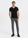 Ombre Clothing Černé pánské basic tričko s véčkovým výstřihem Ombre Clothing