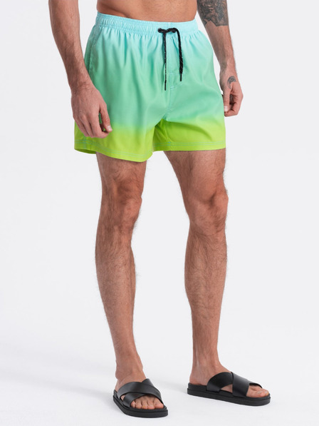 Ombre Clothing Tyrkysové pánské plavecké šortky s ombre efektem Ombre Clothing V19 OM-SRBS-0125