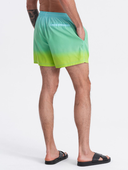 Ombre Clothing Tyrkysové pánské plavecké šortky s ombre efektem Ombre Clothing V19 OM-SRBS-0125