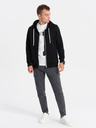 Ombre Clothing Černá pánská mikina na zip s kapucí Ombre Clothing