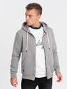 Ombre Clothing Šedá pánská mikina na zip s kapucí Ombre Clothing