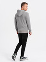 Ombre Clothing Šedá pánská mikina na zip s kapucí Ombre Clothing