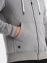 Ombre Clothing Šedá pánská mikina na zip s kapucí Ombre Clothing