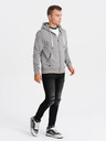 Ombre Clothing Šedá pánská mikina na zip s kapucí Ombre Clothing