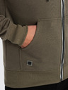 Ombre Clothing Khaki pánská mikina na zip s kapucí Ombre Clothing