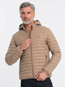 Ombre Clothing Béžová pánská lehká prošívaná bunda Ombre Clothing