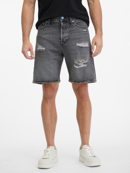 Jack & Jones Tmavě šedé pánské džínové kraťasy Jack & Jones Tony