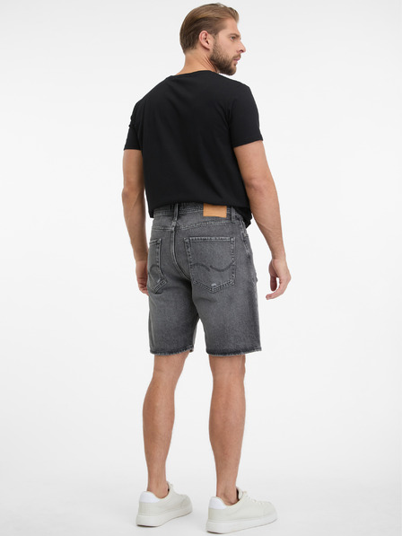 Jack & Jones Tmavě šedé pánské džínové kraťasy Jack & Jones Tony