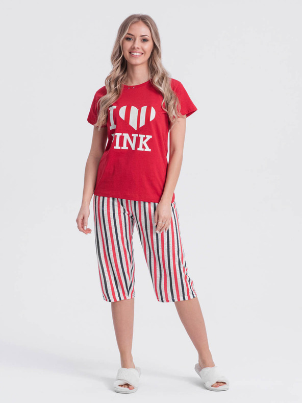 Edoti Červené dámské vzorované pyžamo Edoti