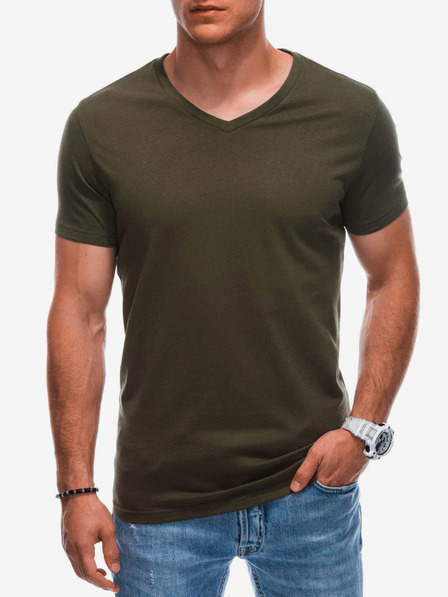 Edoti Khaki pánské basic tričko Edoti