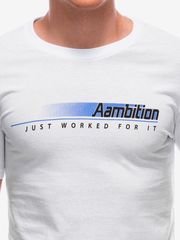 Edoti Bílé pánské tričko s potiskem Edoti