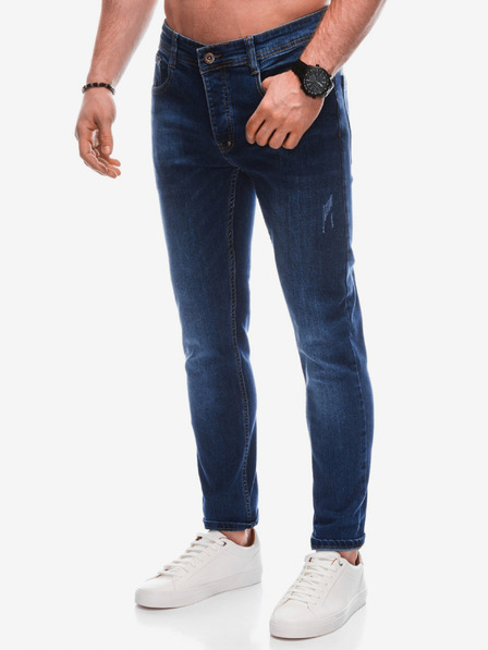 Edoti Tmavě modré pánské slim fit džíny Edoti