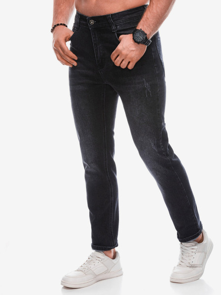 Edoti Černé pánské slim fit džíny Edoti