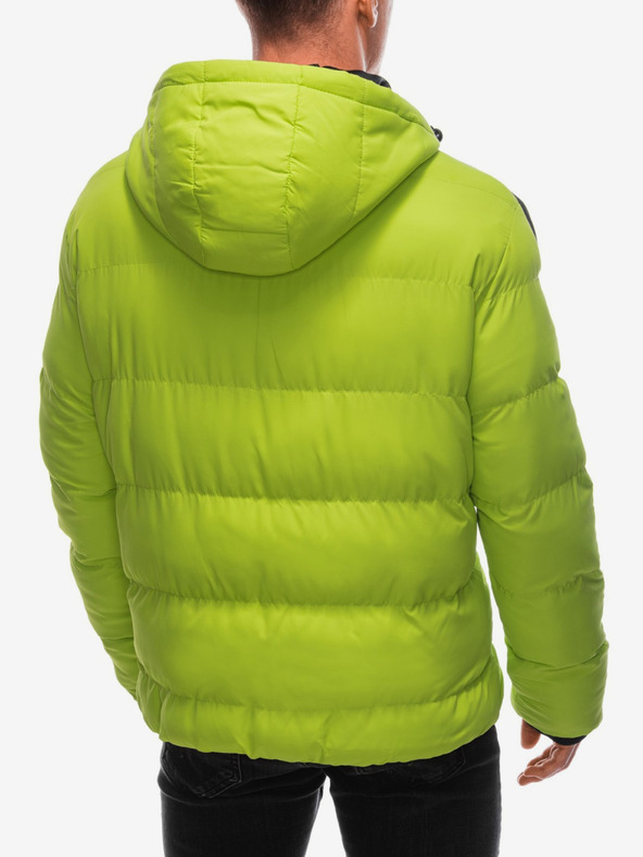 Edoti Světle zelená pánská prošívaná zimní bunda Edoti