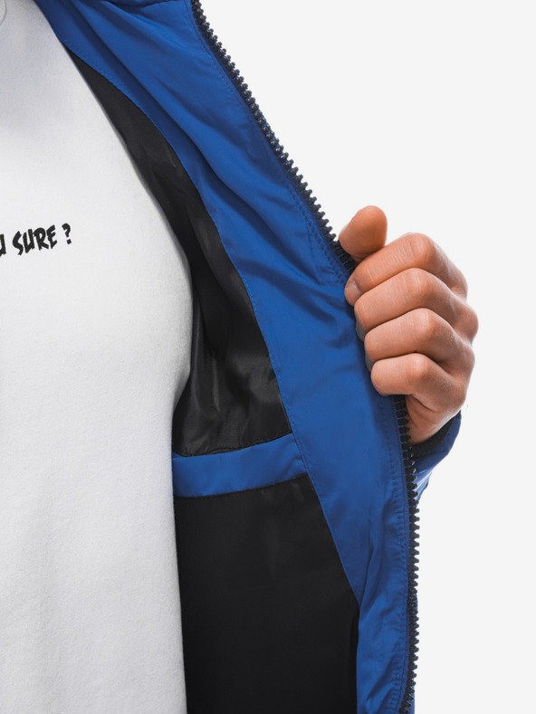 Edoti Modrá pánská prošívaná zimní bunda Edoti