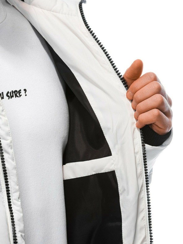 Edoti Bílá pánská prošívaná zimní bunda Edoti