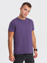 Ombre Clothing Fialové pánské basic tričko Ombre Clothing