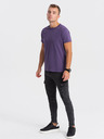 Ombre Clothing Fialové pánské basic tričko Ombre Clothing